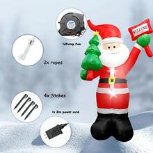 Inflatable Santa Claus Outdoor Courtyard Decoration With Built-In LED Lights Holiday Party Outdoor Home Decoration Suitable For Lawn/Garden/Terrace/Indoor - Ông già Noen - Xem 2