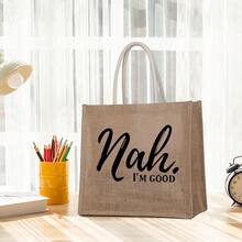 1 件时尚手提包 - 时尚印花设计，多个口袋储物袋，大容量礼品袋，女士休闲手提包，工作手提包，上学通勤必备品，购物伴侣，轻便，适合秋季家居装饰 - 杏色 - 查看 14