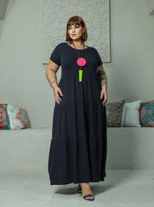 Plus Size Dresses - 黑色 - 查看 1