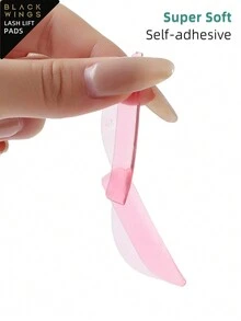 BLACKWINGS 4 对可重复使用睫毛夹套装，带自粘性，包括睫毛烫发垫、硅胶睫毛提升垫、睫毛夹、涂抹器、睫毛辅助工具、睫毛烫发液、可重复使用硅胶睫毛夹、睫毛提升棒、化妆美容工具