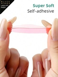 BLACKWINGS 4 对可重复使用睫毛夹套装，带自粘性，包括睫毛烫发垫、硅胶睫毛提升垫、睫毛夹、涂抹器、睫毛辅助工具、睫毛烫发液、可重复使用硅胶睫毛夹、睫毛提升棒、化妆美容工具
