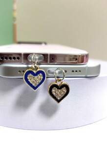 1 pieza Tapón antipolvo para conector de auriculares en forma de corazón exquisito, ojo del diablo, compatible con iPhone, tipo C, adecuado para Android - Multicolor - Ver 1