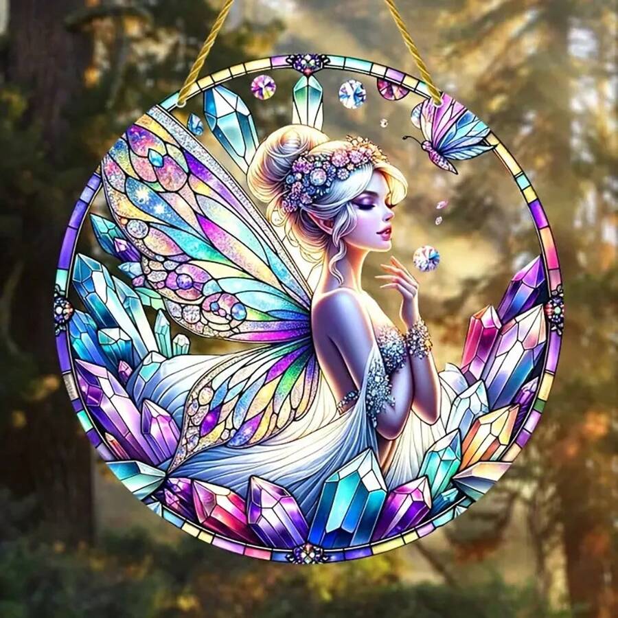 1/2个2D亚克力蝴蝶仙子阳光捕捉器，多功能彩色窗户悬挂装饰，适用于花园、家居、露台、房间装饰 - 彩色 - 查看 1