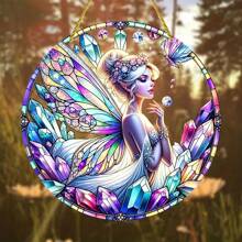 1/2个2D亚克力蝴蝶仙子阳光捕捉器，多功能彩色窗户悬挂装饰，适用于花园、家居、露台、房间装饰 - 彩色 - 查看 3