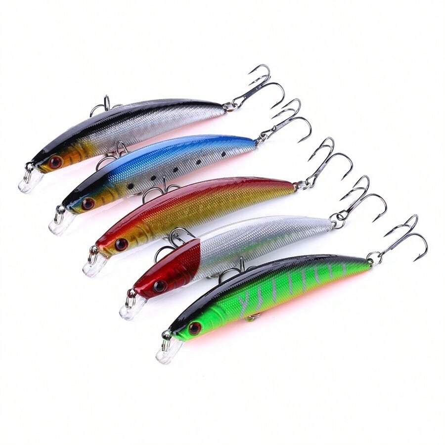 KIT 5 iscas para pesca artificial Meia Agua 9cm Tucunaré Traíra Dourado