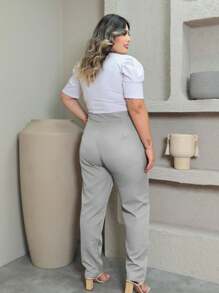 Plus Size Pants - Light Grey - View 3