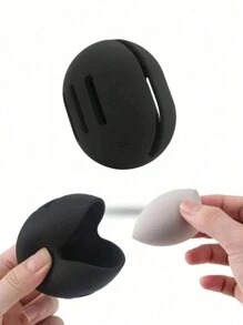 2 Stück Reise Silikon Kosmetiktasche mit Pinselhalter, Silikon Make-up Schwamm Halter, Beauty Ei Organizer, staubdichte multifunktionale Organizer Box, Kosmetiktasche, Aufbewahrung, Kosmetikkoffer, für Reisen, Urlaub, Reiseutensilien, Reisezubehör, Schmuckkästchen, Tasche, Pinselhalter, Parfümorganisator, Geschenktasche, Geschenke für Frauen, Weihnachtsgeschenke, Geschenkideen für Frauen, Raumdekoration - Schwarz - Übersicht 2