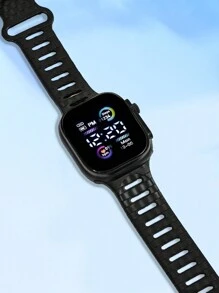 1pc Sports Leisure Square Dial Running Boy's And Girl's Students Electronic Watch, Suitable For Daily Use