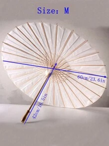 1pc Wholesale Blank Paintable Oil Paper Umbrella For DIY Hand-Painting, White Color Halloween - White - View 2