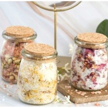 6 Pcs Glass Jars With Lids, Mini Yogurt Mason Jar, Glass Favor Jars With Cork Lids, Small Glass Jars, Yogurt Pudding Glass Storage Jars, Candy Jars Potion Bottles With Cork, Glass Decorative Bottles With Cork Lids, Glass Bottle, For Wedding Favor, Party Favor, Gift Jars For Candy, Bonus Twine And Labels - Khaki - View 2
