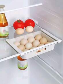 1 件厨房悬挂式收纳盒，冰箱鸡蛋水果储物盒抽屉式食物保鲜盒厨房配件冰箱收纳架