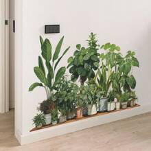 1 件热带植物墙贴花：自粘，PVC 绿色植物贴纸，适用于现代家居装饰乙烯基贴花，适用于卧室装饰、房间装饰品、万圣节装饰、秋季装饰、教室装饰、可移除贴纸、贴纸、墙贴花、乙烯基贴花用于家居装饰、春季装饰品刷新您的家、Rama 装饰贴纸礼物生日毕业厨房装饰 - 彩色 - 查看 13