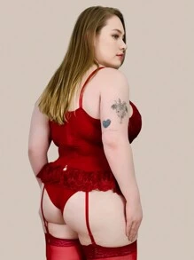Plus Size Sexy Lingerie - 紅色 - 查看 5