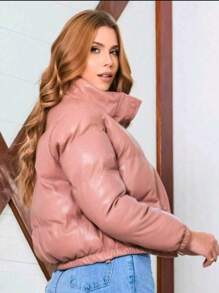 Women Down Coats - 乾枯玫瑰色 - 查看 2