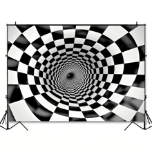 1入組迷幻漩渦背景布-色彩鮮艷的抽象黑白條紋、波浪太空攝影、嬉皮波西米亞視覺錯覺設計、極簡主義攝影壁紙適用於派對房間裝飾、多用途橫幅裝飾用於秋季和冬季假期 - 多色 - 查看 5