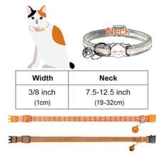 2 Stücke aus Polyester Haustierhalsbänder, eines mit Pfotenabdruckmuster und eines reflektierend gestreift, geeignet für kleine und mittelgroße Katzen und Hunde, für den Innen- und Außengebrauch geeignet - Verschiedenfarbig - Übersicht 2