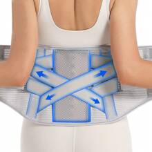 Faja de soporte lumbar con placa de metal para la espalda baja para mujeres y hombres - Gris - Ver 5