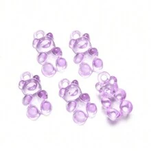 10 piezas/bolsa Cuentas de oso de acrílico de colores, colgante de oso DIY para hacer pulseras, aretes, collares y llaveros como accesorios para joyería - colgante - Ver 8