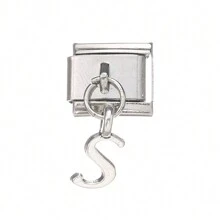 1pc Classic 26 Letters A-Z Italian Charm Links Fit 9mm Bracelet Stainless Steel Jewelry Making - Multicolor - View 26