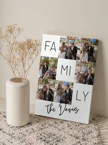 1 件带框定制家庭照片拼贴礼物，家庭墙壁海报标志，房间装饰照片拼贴框架，乔迁可打印海报，准备悬挂装饰精美，现代，简约定制，个性化，独特理想礼物，适合他/她、男朋友、女朋友、爸爸、妈妈、家人、朋友，适合周年纪念日、情人节、母亲节、生日、儿童节、父亲节、毕业典礼、婚礼、乔迁餐厅、客厅、卧室、办公室、茶室、家居 - 彩色 - 查看 3