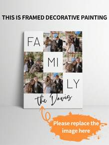 1 件带框定制家庭照片拼贴礼物，家庭墙壁海报标志，房间装饰照片拼贴框架，乔迁可打印海报，准备悬挂装饰精美，现代，简约定制，个性化，独特理想礼物，适合他/她、男朋友、女朋友、爸爸、妈妈、家人、朋友，适合周年纪念日、情人节、母亲节、生日、儿童节、父亲节、毕业典礼、婚礼、乔迁餐厅、客厅、卧室、办公室、茶室、家居 - 彩色 - 查看 1