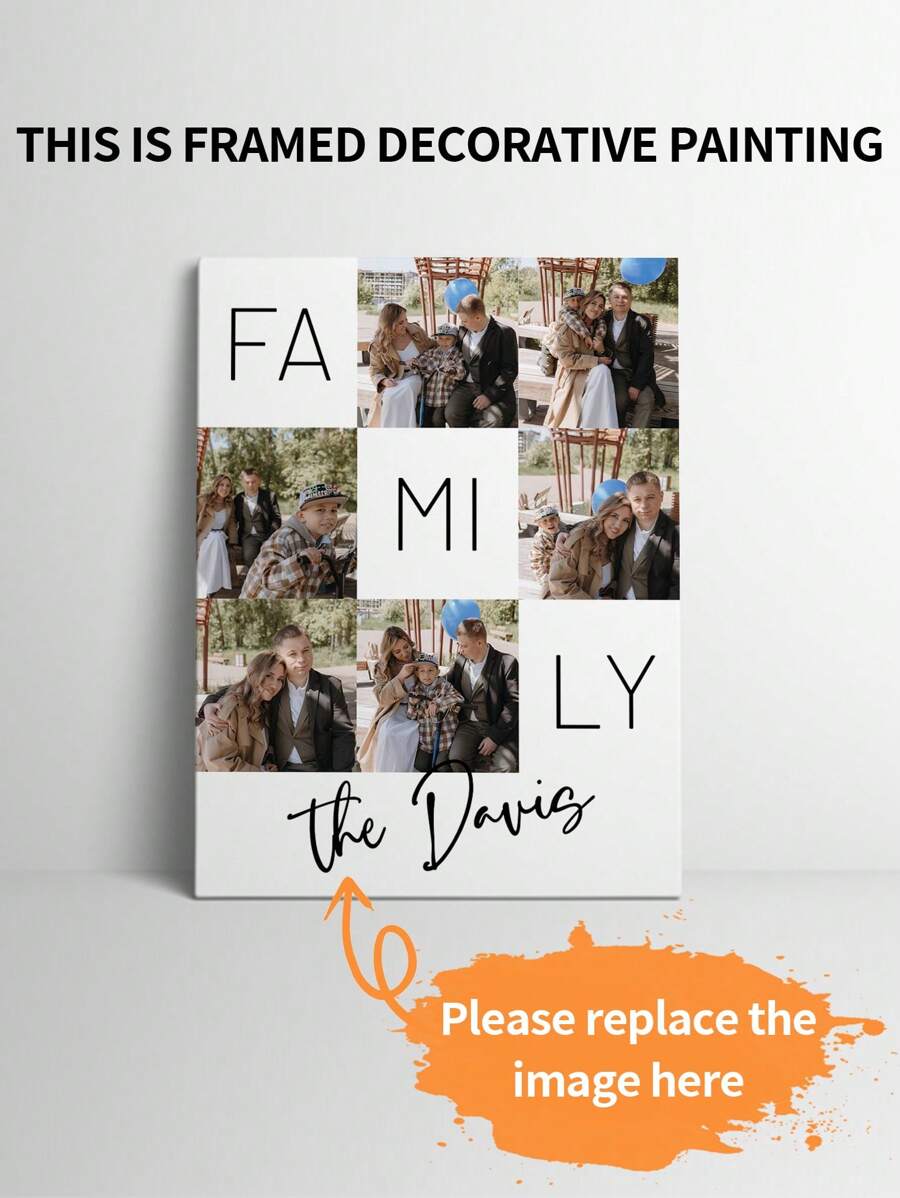 1 件带框定制家庭照片拼贴礼物，家庭墙壁海报标志，房间装饰照片拼贴框架，乔迁可打印海报，准备悬挂装饰精美，现代，简约定制，个性化，独特理想礼物，适合他/她、男朋友、女朋友、爸爸、妈妈、家人、朋友，适合周年纪念日、情人节、母亲节、生日、儿童节、父亲节、毕业典礼、婚礼、乔迁餐厅、客厅、卧室、办公室、茶室、家居 - 彩色 - 查看 1