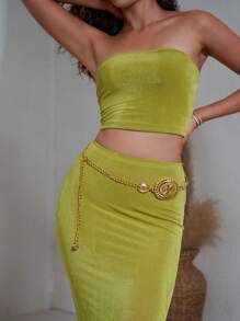 1pc Women's Bohemian Style Vintage Metal Waist Chain Halloween Summer, School Fall, Autumn, Halloween