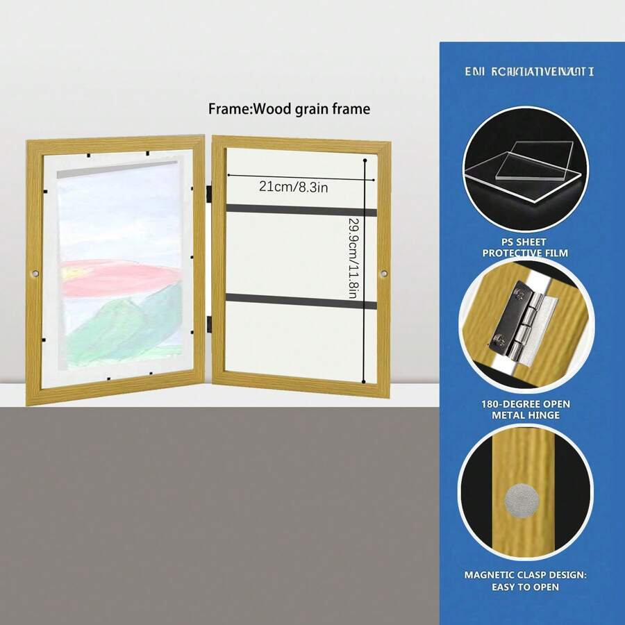 Cornice Magnetica Per Poster 120cm - Legno Naturale Con Magneti, Per Appendi Quadri Senza Danni - Foto 3