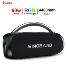XDOBO Youth 60W藍牙音箱，便攜無線音箱，防水設計，配備語音助手、低音炮，支持AUX TF卡 - 黑色 - 查看 8