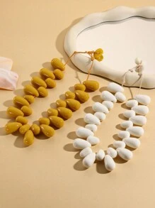 1pc Elegant Teardrop Beaded Acrylic Necklace For Women