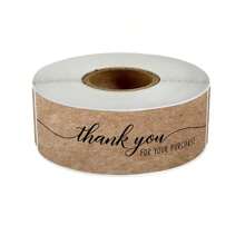 TYFYO 120 miếng giấy Kraft hình chữ nhật cảm ơn bạn đã đặt hàng Nhãn dán cho vật dụng kinh doanh nhỏ Nhãn dán niêm phong phong bì Trang trí gói quà, Giáng sinh - Nhiều màu - Xem 5
