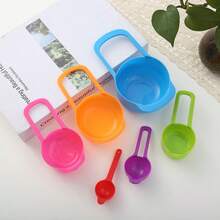 [9pcs/Set] Rainbow Measuring Spoon Baking Tool Set, Including Sugar & Yeast Control Spoons, Plastic Measuring Spoons, Spatula, Baking Tool Kit - Multicolor Measuring Spoon - View 3