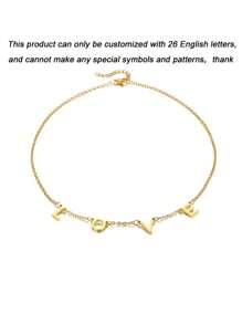 Collar personalizado con nombre de acero inoxidable, joya de gargantilla con inicial monograma hecha a mano, regalo de Navidad/Día de San Valentín para ella