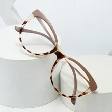 1 pieza Gafas sin receta con montura de ojo de gato para mujer, accesorio casual diario - Multicolor - Ver 2