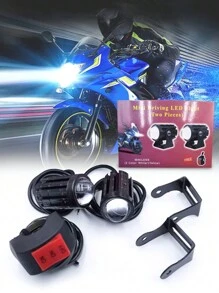 GLANBERT Conjunto De 2piezas Luces De Conducción Minis Universales Led, Luces Externas Led Modificadas, Faros De Motocicleta De Dos Colores Blancos Y Amarillos, Luces Led De Vehículo Todoterreno - Negro - Ver 12