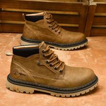 Men's Leather Chukka Boots | Lace-Up Ankle Boots For Men | Casual Comfort Boots - Màu vàng - Xem 2