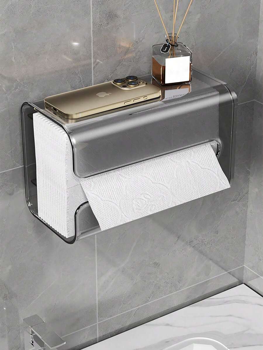 ウォールマウント式 ティッシュボックスホルダー、 顔用ティッシュ、ナプキン、ウェットティッシュ用、軽量高級感のあるスタイル、バスルームや