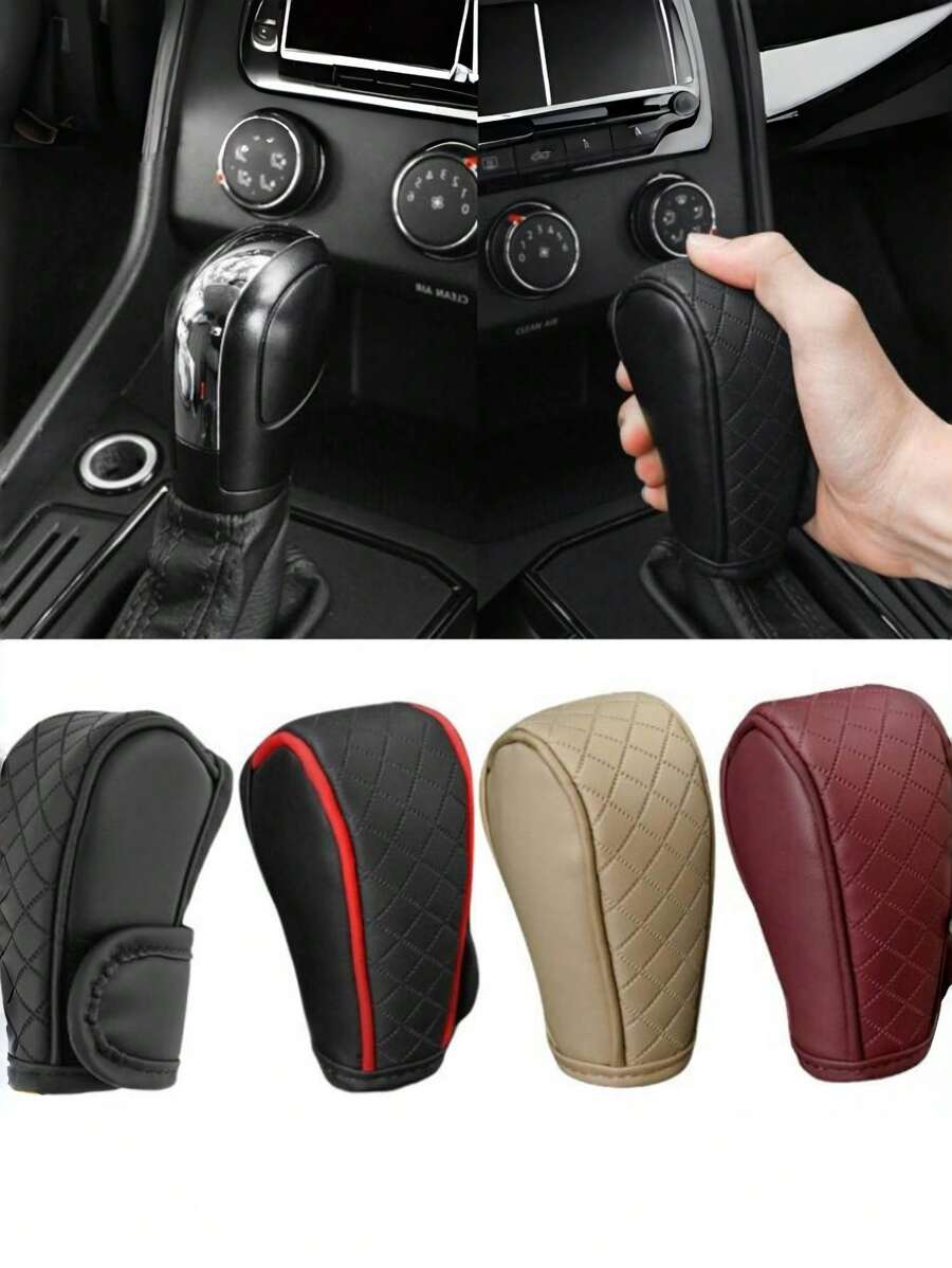 Xe Ô Tô Dịch Chuyển Tay Cầm Bao Da PU Chống Trơn Trượt Chống Mài Mòn Dịch Chuyển Núm Trang Trí Bảo Vệ Đa Năng Ô Tô Phụ Kiện Nội Thất