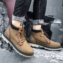 Men's Leather Chukka Boots | Lace-Up Ankle Boots For Men | Casual Comfort Boots - 卡其色 - 查看 6