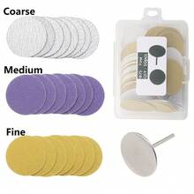 Easy Nail 50Pcs/Box Sanding Paper Discs With Metal Nail Drill Bit Set, Replacement Self-Adhesive Sandpaper Discs Disc Pads 25mm For Electric Foot File Callus Remover Machine Polishing Craft Manicure Pedicure - Multicolor - View 2