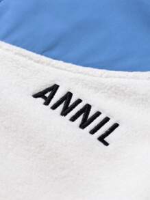 Annil Boys' Jacket Winter Double Sided Velvet Skin Friendly Color Blocked Splicing Top