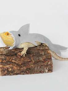 1pc Grey Felt Shark Lizard Costume For Pet Reptiles - Grey - View 6