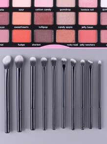 10支装黑色纤维眼影化妆刷套装，多功能眼部化妆刷旅行装，化妆刷套装，化妆刷组合，化妆刷套装，全套化妆工具，化妆刷套装，全套化妆工具，化妆刷套装，化妆刷套装，化妆礼盒套装 - 黑色 - 查看 2