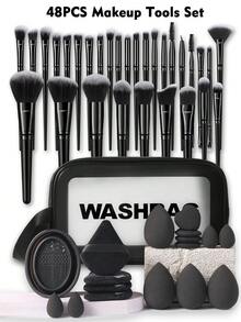 （黑色）18-20-22-25-30件套化妆刷套装，优质合成毛眼影晕染刷套装，化妆工具+17件套化妆工具套装+1个多功能拉链防水化妆包，化妆刷套装，化妆刷套装，化妆刷套装，全套化妆刷，化妆刷套装，全套化妆工具，化妆刷套装，化妆刷套装，化妆礼盒套装 - 黑色 - 查看 7