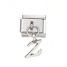 1pc Classic 26 Letters A-Z Italian Charm Links Fit 9mm Bracelet Stainless Steel Jewelry Making - Multicolor - View 19