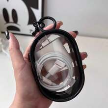 Portable Mini Transparent Zipper Storage Bag, Compact Multi-Functional Organizer Pouch, Earphone Charger Storage Box, With Keychain, Transparent Travel Accessories, Space-Saving Earphone Charger Storage Bag, Multi-Functional Design, With Convenient Keychain - Transparent Storage Bag - View 3