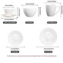 QOMO-1996 QOMO 16/20/24/36/48-Piece White Dinnerware Set, Service For 4/6/8, Dining Set - 白色20個 - 查看 2