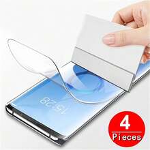 [4入組]HD水凝膠屏幕保護膜，適用於三星Galaxy S24 S23 S22 S21 S20 Ultra (6.8英寸)，全覆蓋彎曲屏幕保護膜支援指紋解鎖 [非鋼化玻璃] - 4片裝 - 查看 23