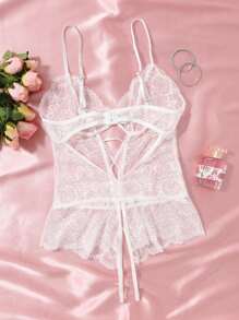 بوديسوت داخلية نسائية من الدانتيل الجذاب، بفتحة في المنطقة الحساسة، بدلة نوم، مناسبة للخروج