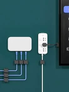 6pcs Magnetic Cable Sorting Device, Cable Fixing Device, Data Cable Storage, Magnetic Cable Sorting Device, Desktop And Car Mounted Traceless Self-Adhesive Winding Device - Multicolor - View 5